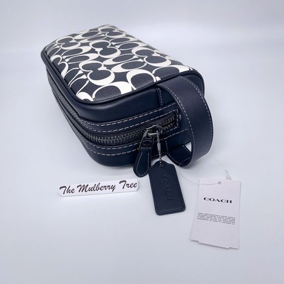 Coach CP202 Small Travel Kit In Signature Canvas Black Chalk Signature NWT $178 - Picture 3 of 9